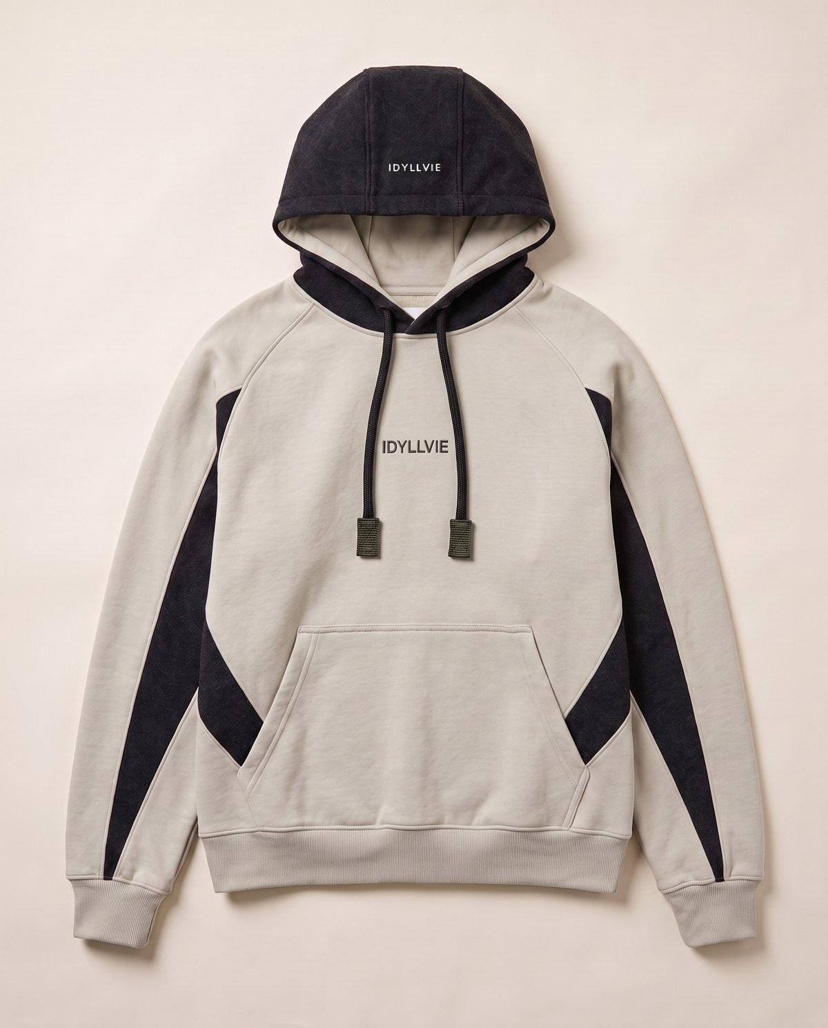 Hutton cotton and merino panelled hoodie
